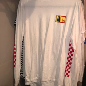 Large white checkerboard vans long sleeve